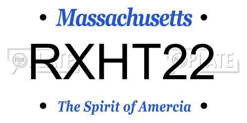 RXHT22 Massachusetts License Plate