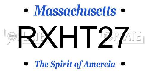 RXHT27 Massachusetts License Plate