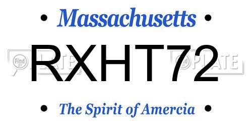 RXHT72 Massachusetts License Plate
