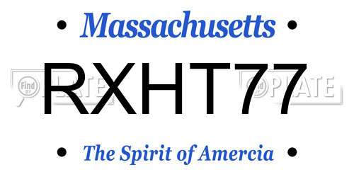 RXHT77 Massachusetts License Plate