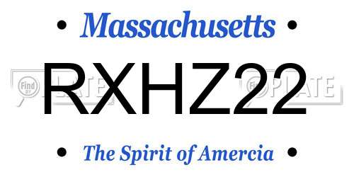 RXHZ22 Massachusetts License Plate