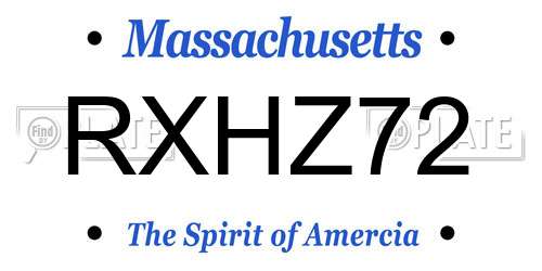 RXHZ72 Massachusetts License Plate
