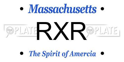 RXR Massachusetts License Plate