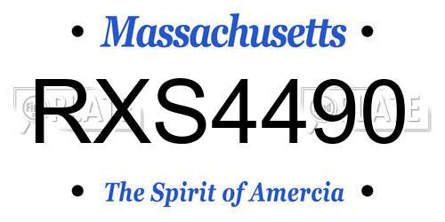 RXS4490 Massachusetts License Plate