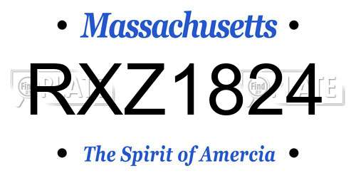 RXZ1824 Massachusetts License Plate