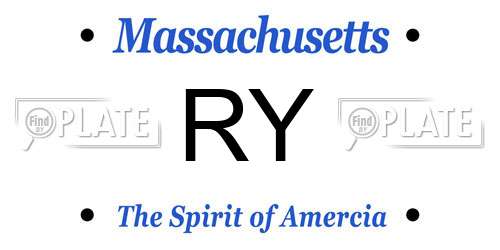 RY Massachusetts License Plate