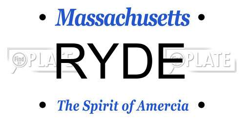 RYDE Massachusetts License Plate