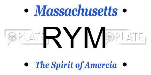 RYM Massachusetts License Plate