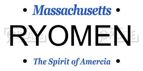 RYOMEN Massachusetts License Plate