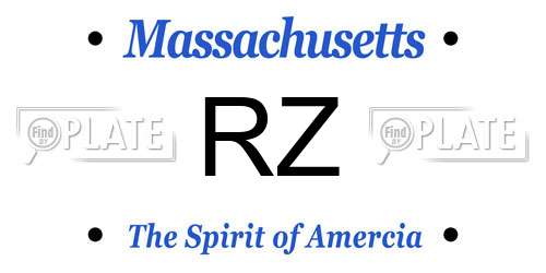 RZ Massachusetts License Plate