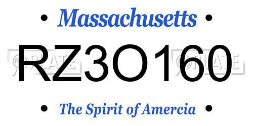 RZ3O160 Massachusetts License Plate