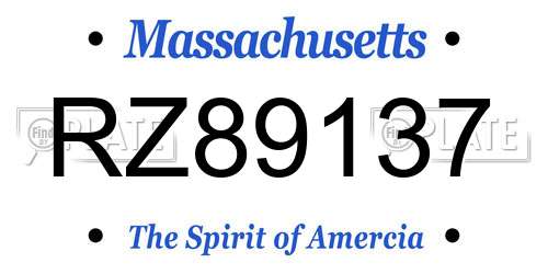 RZ89137 Massachusetts License Plate
