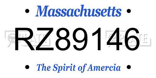 RZ89146 Massachusetts License Plate