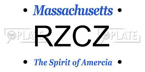 RZCZ Massachusetts License Plate
