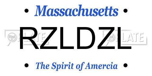 RZLDZL Massachusetts License Plate