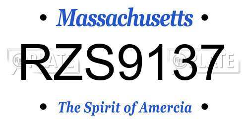 RZS9137 Massachusetts License Plate