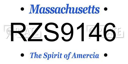 RZS9146 Massachusetts License Plate