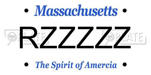 RZZZZZ Massachusetts License Plate
