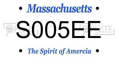 S005EE Massachusetts License Plate