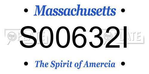S00632I Massachusetts License Plate