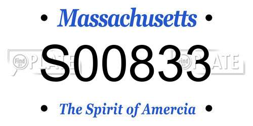 S00833 Massachusetts License Plate
