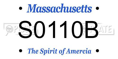 S0110B Massachusetts License Plate