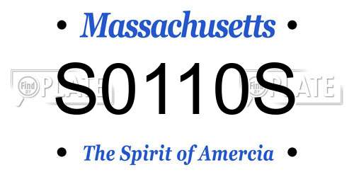 S0110S Massachusetts License Plate