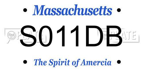 S011DB Massachusetts License Plate