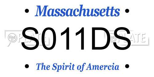 S011DS Massachusetts License Plate