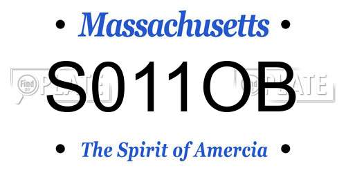S011OB Massachusetts License Plate