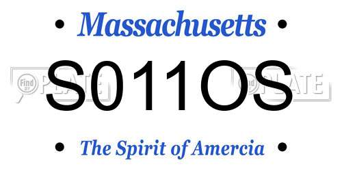 S011OS Massachusetts License Plate