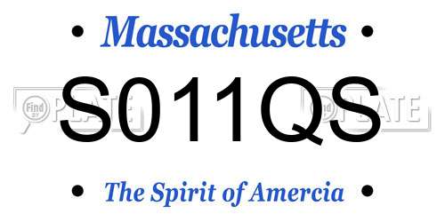 S011QS Massachusetts License Plate