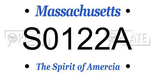 S0122A Massachusetts License Plate