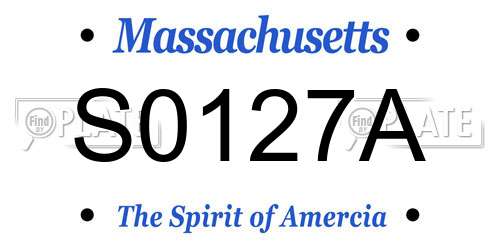 S0127A Massachusetts License Plate