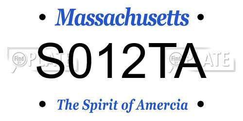 S012TA Massachusetts License Plate