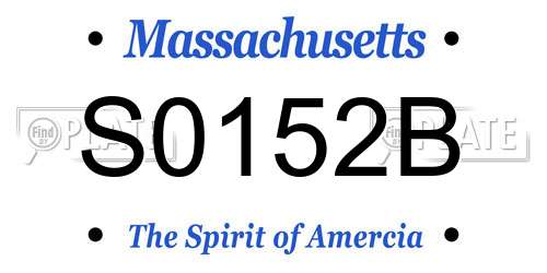 S0152B Massachusetts License Plate