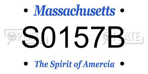 S0157B Massachusetts License Plate
