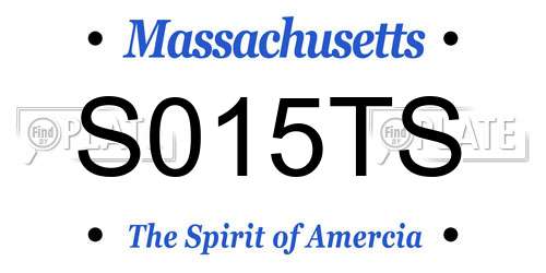 S015TS Massachusetts License Plate