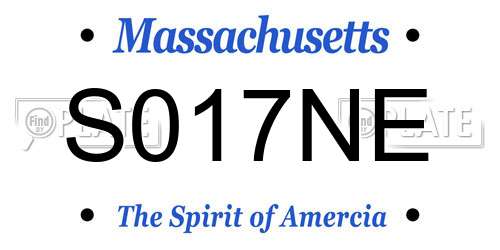 S017NE Massachusetts License Plate