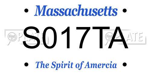 S017TA Massachusetts License Plate