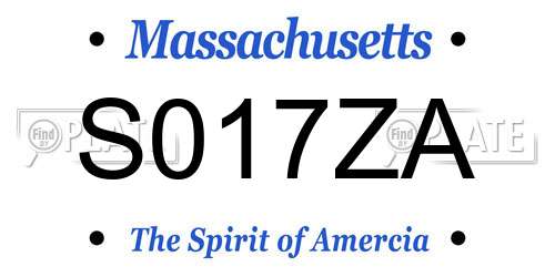 S017ZA Massachusetts License Plate