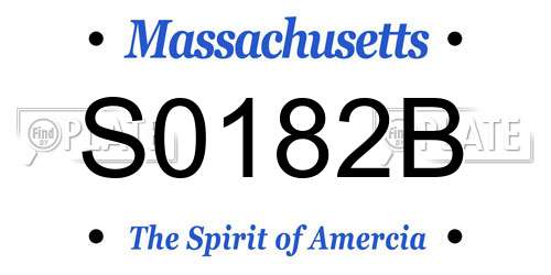 S0182B Massachusetts License Plate