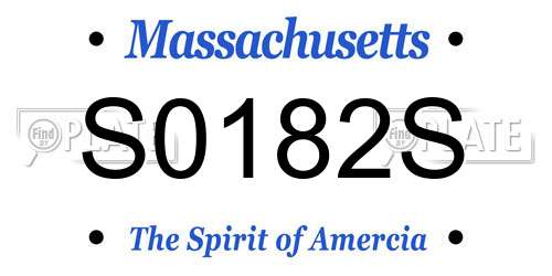 S0182S Massachusetts License Plate