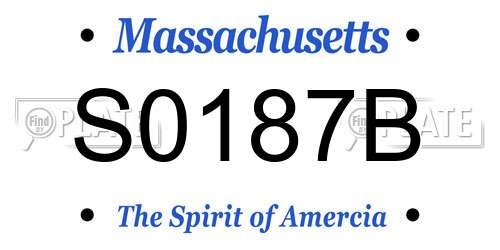 S0187B Massachusetts License Plate