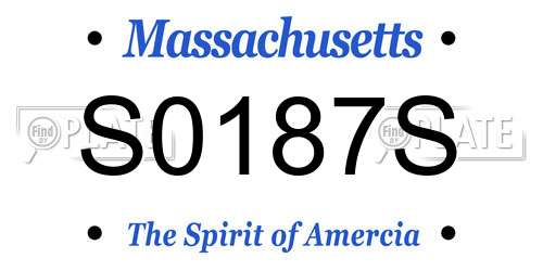 S0187S Massachusetts License Plate