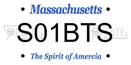 S01BTS Massachusetts License Plate