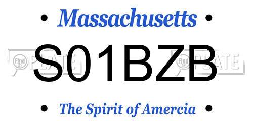 S01BZB Massachusetts License Plate