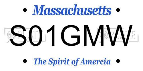 S01GMW Massachusetts License Plate