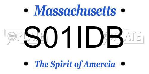 S01IDB Massachusetts License Plate