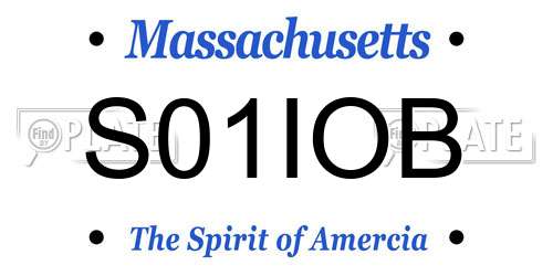 S01IOB Massachusetts License Plate